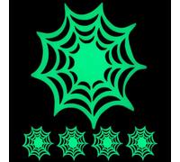 POPETPOP 5pcs Luminous Silicone Spider Web Coasters for Drinks with Heat Insulation and Table Protection, White Mug Mat for Halloween Party Tabletop Decoration