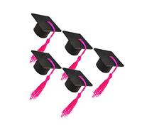 POPETPOP 5pcs Mini Doctoral Cap Wine Bottle Covers Tassel Wine Bottle Adornments for Graduation Party Decorations