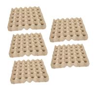 POPETPOP 5pcs Paper Pulp Egg Boxes Egg Carton 30-count Reusable Protective Holder for Refrigerator Convenient to Use Beige Paper Trays