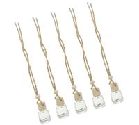 POPETPOP 5pcs Perfume Bottle Car Aroma Bottle Pendant Decorative Car Diffuser Reusable Glass Wood Mental Clarity Won't Block Sight