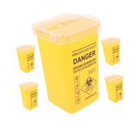 POPETPOP 5pcs Portable Sharps Disposal Containers for Needles and Secure Sealing Compact Sharps Bin for Home Barber Salon Waste Collection and Safe Needle Storage