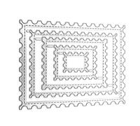 POPETPOP 5Pcs Postage Stamp Shaped Metal Dies Rectangular Carbon Steel Scrapbooking Dies Precision Cutting Versatile Use Sleek Minimalist Style for Handmade Projects
