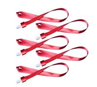 POPETPOP 5pcs Red Badge Lanyards for Id Card and School Card with 1.5cm Polyester Fabric Strap, Comfortable to Wear and Easy to Clip and Unclip, for Work and Trips