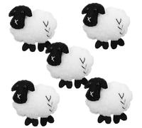 POPETPOP 5pcs Sheep Themed Keyring Wool Felt Decor Sheep Craft Handmade Diy Keychain Ornaments