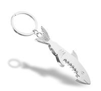 POPETPOP 5pcs Small Keychains Zinc Alloy Bottle Openers Unique Stylish Shark Pendant Design Silver for Backpack Key Holding Use by Men Women