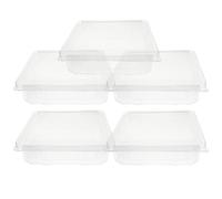 POPETPOP 5pcs Square Plastic Hat Boxes with Lids for Felt Hats Storage Container with Transparent Window Design and Convenient for Travel