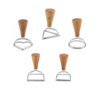 POPETPOP 5pcs Stainless Steel Cookie Cutters Geometric Shapes with Fluted Edges for Biscuits Cupcakes Fondant Heart Circle Triangle More Baking Decorating Tools