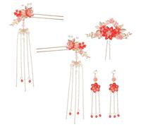 POPETPOP 5pcs Traditional Chinese Wedding Hairpins for Women with Flower Shape, Pearl Side Combs, Comfortable Wear and Versatile Styling, for Asian Wedding and Prom Nights
