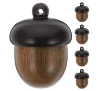 POPETPOP 5pcs Wood Acorn Pendant Charms for Jewelry Making Openable Acorn Locket Suitable for Christmas and DIY Keychain Crafting