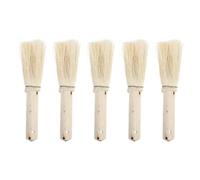 POPETPOP 5pcs Wooden Handle Coconut Coir Pot Brushes Non-stick Manual Cookware Cleaning Tools with 13cm Handle for Kitchen Dish Pan Washing and Oil Removal