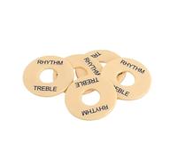 POPETPOP 5pcs Yellow Guitar Toggle Plate Washer Ring with Black Lettering for Electric Guitar Rhythm Treble Switch Accessories Gn602
