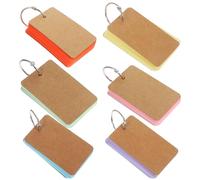 POPETPOP 6 Books Portable Note Cards for Studying with 50 Pages Each Blank Cards Made of Paper Easy to Carry Suitable for Learning