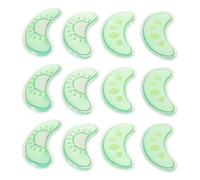 POPETPOP 6 Pairs Cooling Eye Gel Pads for Eyes Reusable Cold Compress Ice Packs in Green Plastic Compact Design for Traveling at Home Use