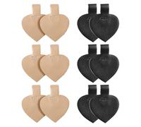 POPETPOP 6 Pairs Matte Black and Nude Pu Leather High Heel Anti-Skid Foot Pads and Invisible Heel Inserts for Women’s Pumps Adhesive Shoe Cushions for Secure Fit and Slip Prevention