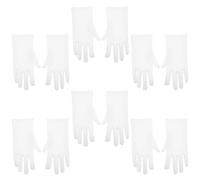 POPETPOP 6 Pairs White Cotton Gloves Thin Work Gloves Flexible Soft Comfortable for Men Women 7.87x3.39x0.08in