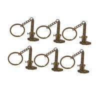 POPETPOP 6 Pcs Mini Vernier Caliper Keychain Compact Portable Measuring Tools Accurate Metal Caliper Key Ring Hanging Ornaments for Travel Backpack Accessories