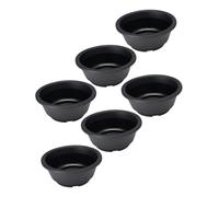 POPETPOP 6 Pcs Shallow Plant Pot Set for Succulent Plants with Hollow Bottom Plastic Flower Containers Not Easy to Deform, for Home and Flower Shop Garden Supplies