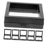 POPETPOP 6 Sets Transparent PE Film Jewelry Display Box Abc Plastic Ring Bracelet Gift Packaging Case with Chic Floating Design for Elegant Storage and Presentation