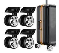 POPETPOP 60mm Luggage Replacement Wheels 4pc - ABS Double-row Silent Swivel Castors, DIY Install Kit for Cabin Bag, Antler & Heavy Suitcase