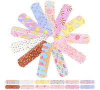 POPETPOP 60pcs Cartoon Hemostatic Adhesive Bandages for Wounds, Breathable Waterproof Pe Material, ’s Cute Donut Design, Practical Fingertip Plasters for First Aid Care