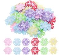 POPETPOP 60pcs Christmas Appliques Patches Winter Crystal Cloth Embroidered Decorations for Men and Women’s Wear, Assorted Colour, No Extra Threads, Holiday Costume Accessories Random Color