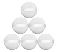 POPETPOP 6pcs 10cm Large round Plush Powder Applicators Soft Cosmetic Makeup Sponges for Loose and Pressed Powder, Travel-friendly Beauty Set