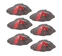 POPETPOP 6pcs 3.5cm Plastic Artificial Volcano Model Set, Simulation Volcano Ornaments for Science Education and Geology Display, Volcanic Lava Decoration for Classroom and Home
