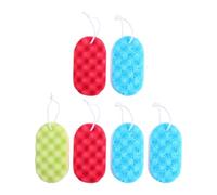 POPETPOP 6pcs Adult Bath Sponge Set, Triple-Layer Wavy Body Scrubber, Exfoliating Shower Cleaning Sponges for Bathing and Personal Care Random Color