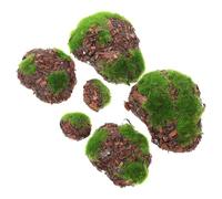 POPETPOP 6pcs Artificial Mossy Stones Aquarium Decorative Rocks for Fish Tank Landscape, Imitation Balls for Microlandscape Crafts and Home Aquarium Décor