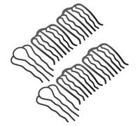 POPETPOP 6pcs Black Metal U Shape Side Hair Comb for Women Versatile and Secure Hold Hair Fork Clip with Wave Shaped Design Elegant Sl or Daily Use