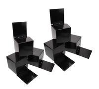 POPETPOP 6pcs Black Paper Voting Box with Slot, Foldable Donation Ballot Box for Raffle Tickets and Opinion Collection, Multipurpose Paper Keepsake and Wedding Money Cards Holder for Events