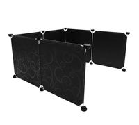 POPETPOP 6pcs Cat Litter Box Splash Guards Privacy Protector Covers with Clips for Large Cat Toilet Enclosure Black Embossed Pet Litter Pan Guards Home Use