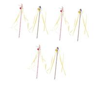 POPETPOP 6pcs Christmas Cat Teaser Stick Set Interactive Cat Toys for Playful Indoor Engaging Snowman Christmas Tree Designs for Active Pet Fun