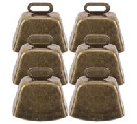 POPETPOP 6pcs Cow Bells Animal Copper Loud Bells Vintage Decorative Lightweight Workmanship Farms and Homes Christmas Craft Supplies