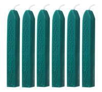 POPETPOP 6pcs Dark Green Wax Seal Sticks with Wicks for Envelope Sealing, Wax Stamping Sticks for Wedding Invitations, Cards, and Packaging Decoration