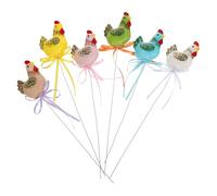 POPETPOP 6pcs Easter Animal Figure Plastic Figurines with Mixed Color Smooth Surface Creative Simulated Appearance Lightweight Decorations for Easter Festival