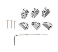 POPETPOP 6pcs Electric Guitar Locking Nut Set for Headless Guitar Bridge Parts Zinc Alloy Material with Modern Look and Consistent Sound Quality for DIY Repair and Upgrade