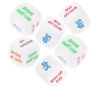 POPETPOP 6Pcs English Six-Sided Acrylic Dice for Drinking Games, Friends Party Game Dice Set for Bachelorette, Bar, Ktv, and Adult Gatherings
