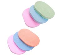 POPETPOP 6pcs Face Cleansing Sponges Set with Seaweed Powder, Exfoliating Facial Scrubbers Thick Thin, Portable Household and Travel Face Cleaner for Gentle Skin Cleaning Random Color