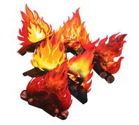 POPETPOP 6pcs Fake Campfire Light Decorative Flames Safe Realistic Artificial Fire Pit Prop for Christmas Camping Parties Holiday Centerpiece