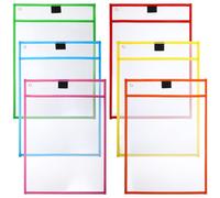POPETPOP 6pcs File Protectors Sheet Protector for Binder PVC Material Easy to Clean with High Clarity Assorted Colors for Home and School Use Random Color