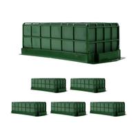 POPETPOP 6pcs Floral Foam Cage Set Rectangular Plastic Flower Holder with Floral Blocks for Fresh and Dried Flower Arranging for Tabletop and Wall Decoration