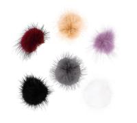POPETPOP 6Pcs Fluffy Nail Art Pom Balls Magnetic Plush Nail Charms for Manicure Decoration Assorted Colours Detachable Design Accessories