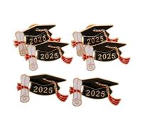 POPETPOP 6pcs Graduation Brooch Zinc Alloy Doctoral Hat Pins Class of Lapel Accessories for High School College Teachers Students Celebration