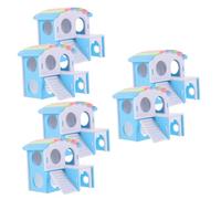 POPETPOP 6pcs Hamster Hideout Villa Climbing Ladder Double-layer Animal Castle for Guinea Pig Dwarf Hamster and Pets Spacious Environment