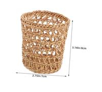 POPETPOP 6Pcs Handmade Straw Woven Cup Sleeves Natural Rattan Heat Resistant Insulated Drink Protectors for Glassware Slip Covers for Hot and Cold Beverages
