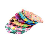 POPETPOP 6Pcs Kids Shower Caps Double Layer Bathing Caps with Adjustable Strap Lightweight Waterproof Hair Bonnet for Children Suitable for Sleeping and Travel