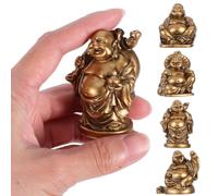 POPETPOP 6pcs Laughing Buddha Figurine Resin Feng Shui Decor for Garden Use