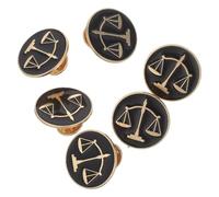POPETPOP 6pcs Metal Libra Scale Brooch Set, Justice Law Attorney Lapel Pins for Men’s and Women’s Suits, Judge Accessories for Law School, Coat and Shirt Decoration