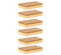 POPETPOP 6pcs Natural Sisal Wood Pulp Scrubbing Sponges Bowl Cleaner Set, Non-Slip Kitchen Dish Brushes for Sink and Tableware Cleaning